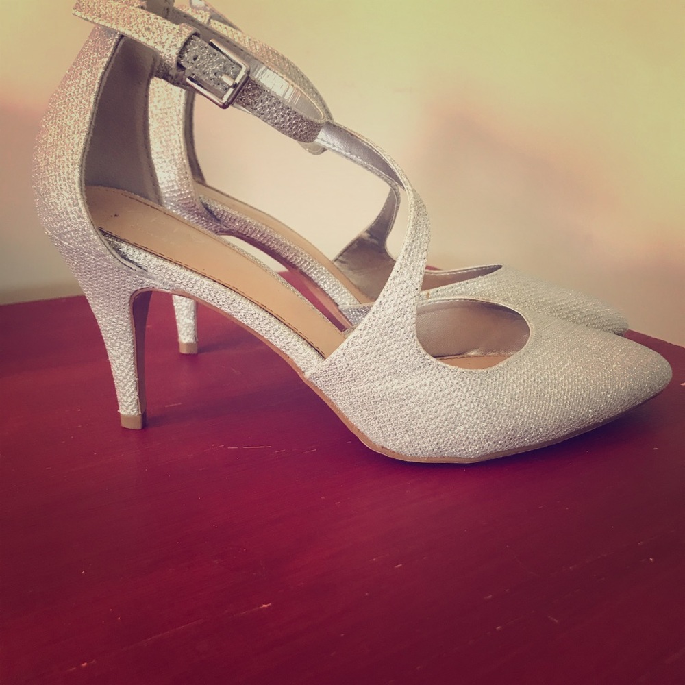 Silver, Sparkly Heels